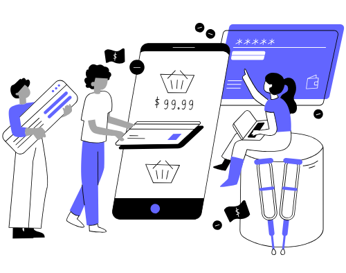 Desarrollo de aplicaciones móviles personalizadas para Android y iOS por un equipo de personas.